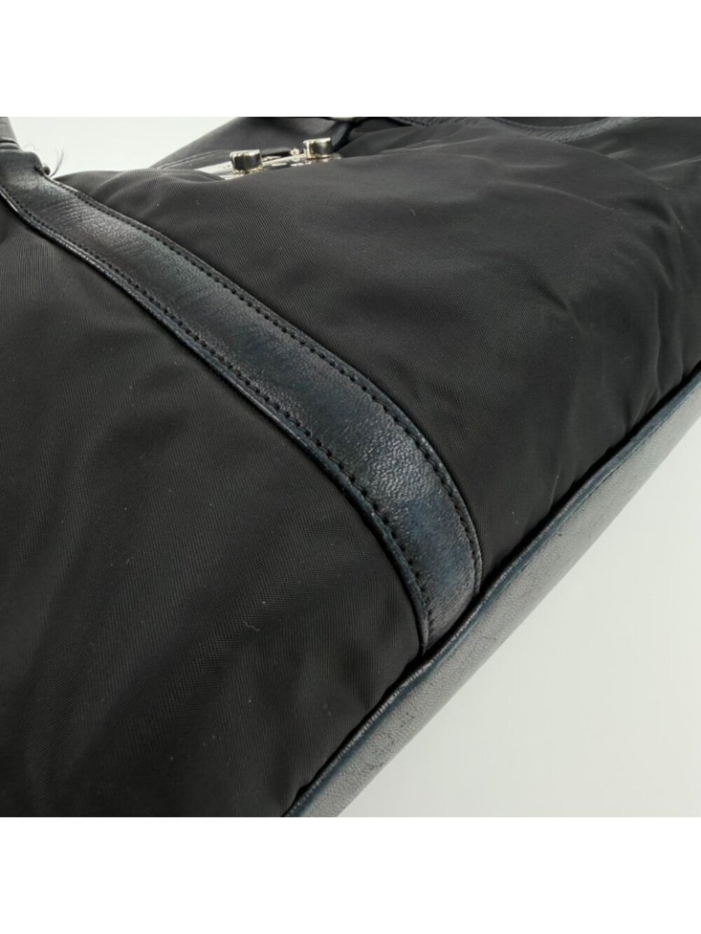 Prada Pocono Tote Black Nylon Leather Vintage - Picture 13 of 15